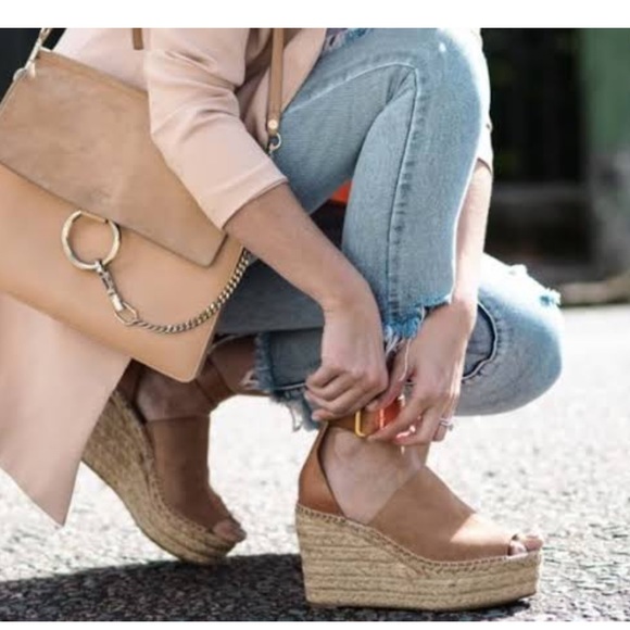 Chloe tan leather wedge Espadrilles - Picture 7 of 8